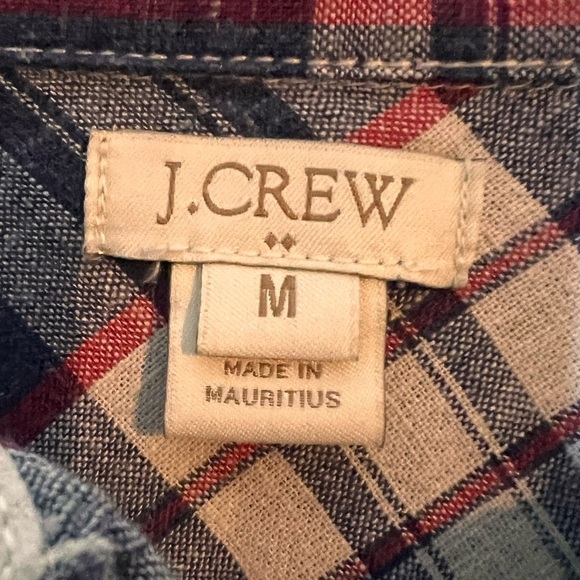 J. Crew 100% Cotton Long Sleeve Quarter Button Down Plaid Women's Shirt Medium - Picture 3 of 7